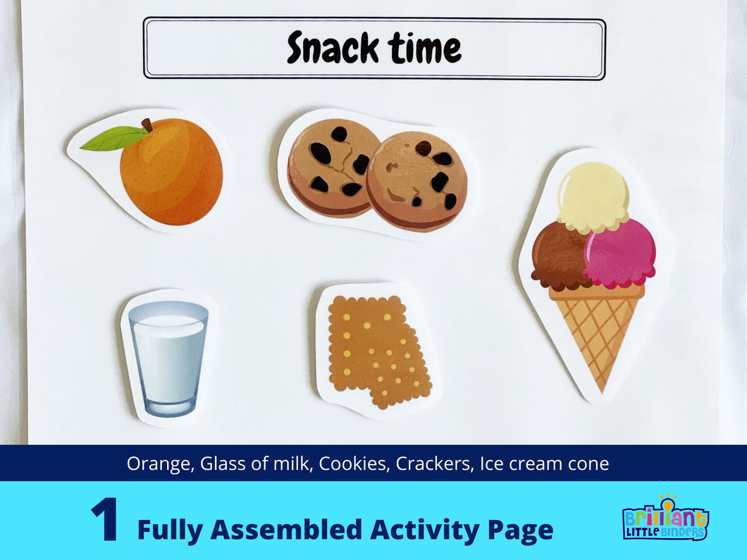 Matching snacks activity